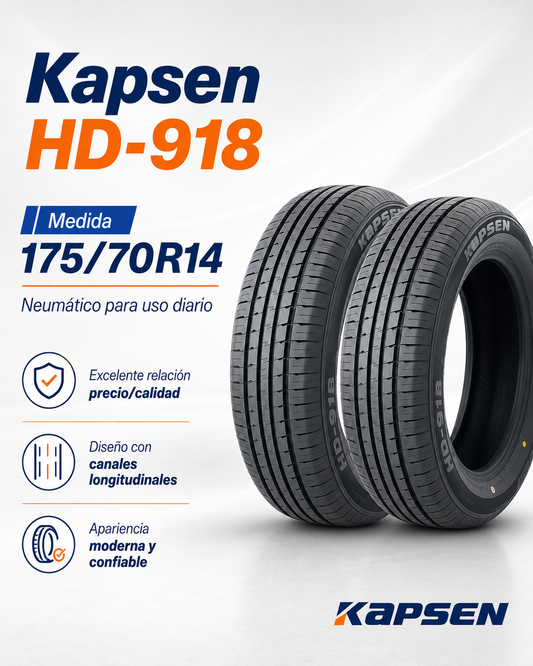 Cubierta Kapsen HD-918 175/70R14 — Super Oferta