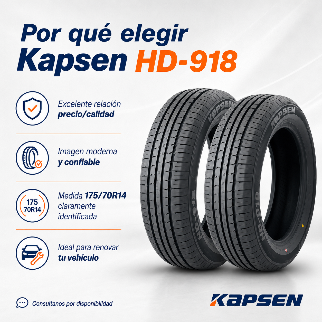 Cubierta Kapsen HD-918 175/70R14 — Super Oferta