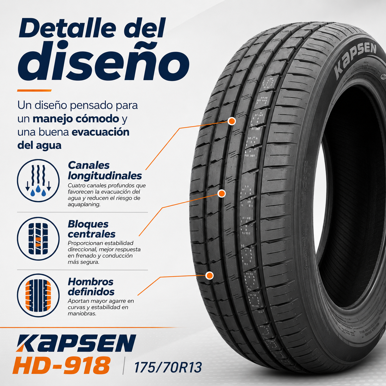 Cubierta Kapsen HD-918 175/70R13 — Super Oferta