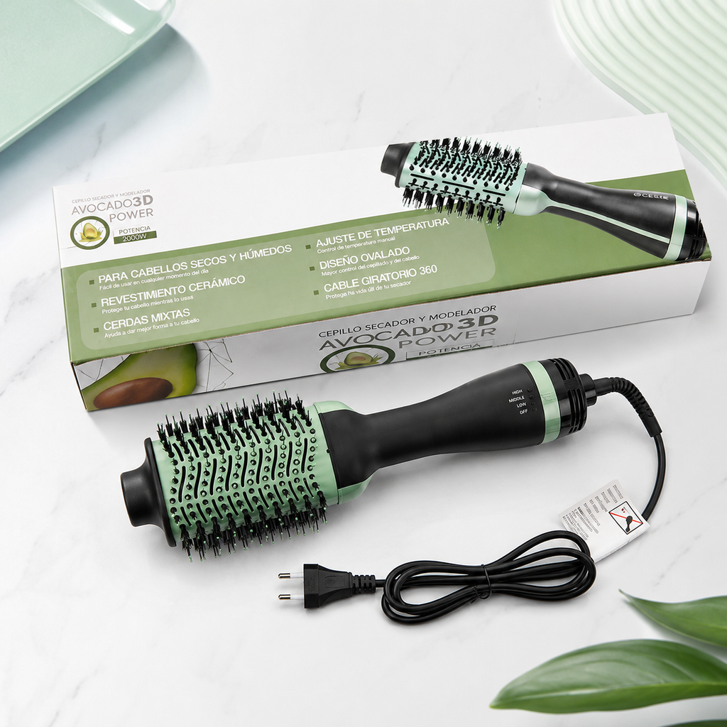 Cepillo Secador y Alisador Avocado 3D Power 2000W