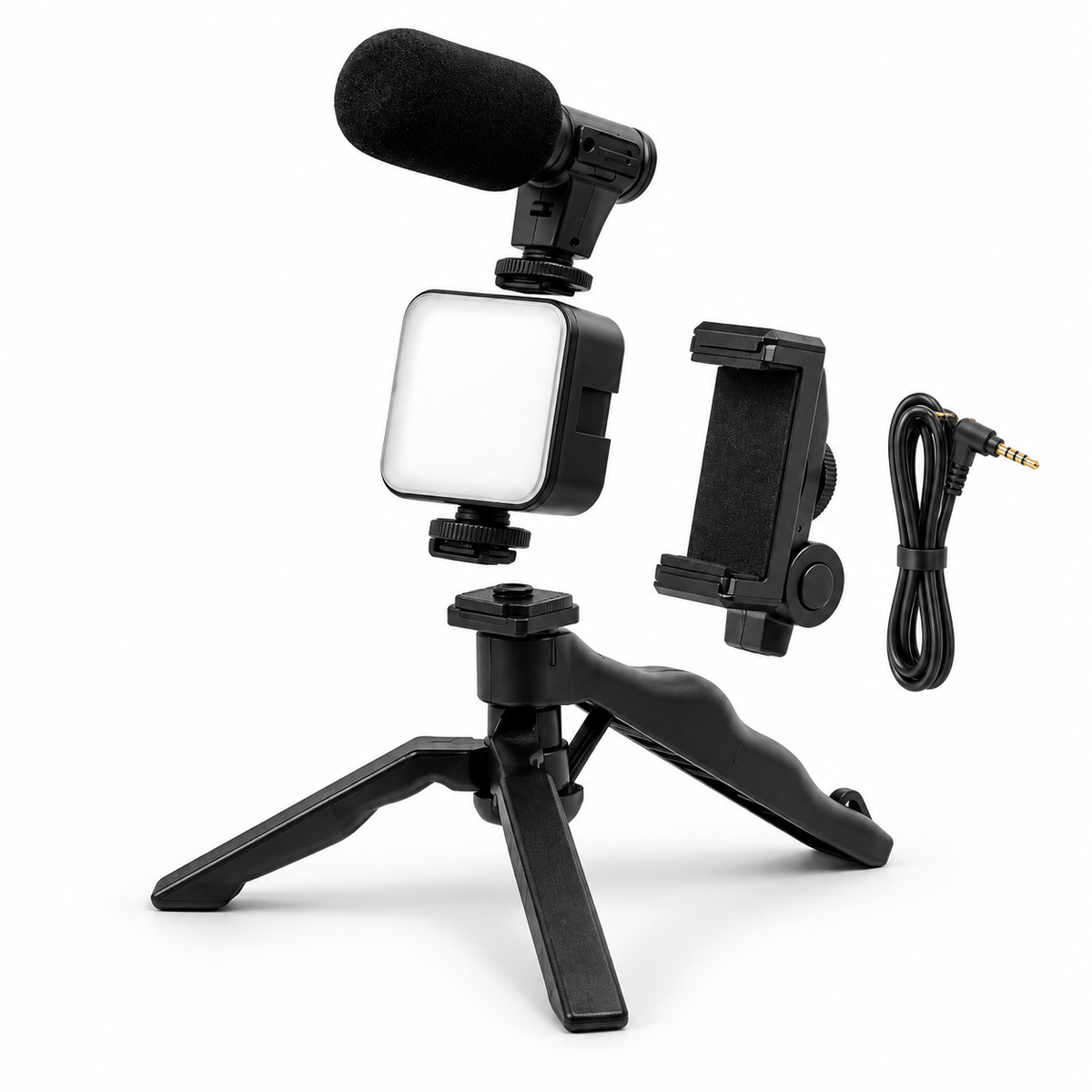 Kit de Grabación para Celular con Trípode, Luz LED y Micrófono